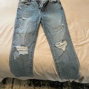 Distressed Blue Jeans